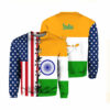 India And America - Gift for Indian, American - India American Flag Crewneck Sweatshirt TH1342 Orange Prints