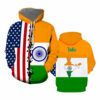 India And America - Gift for Indian, American - India American Flag Hoodie TH1342 Orange Prints