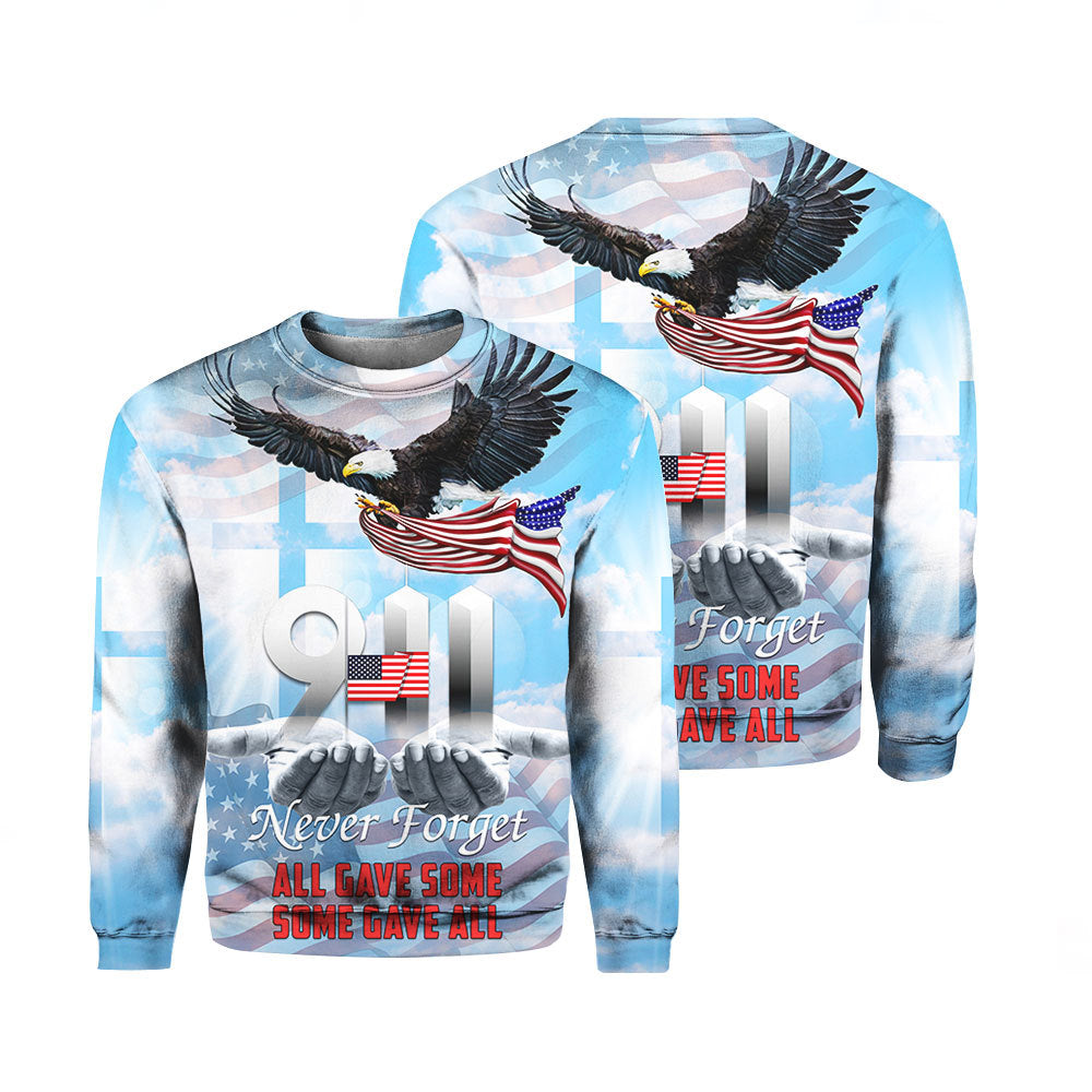 Jesus Eagle Patriot American Flag Crewneck Sweatshirt All Over Print For Men & Women TH1256