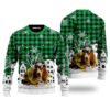 Basset Hound Costume Firefighter In Christmas City Pattern Ugly Christmas Sweater For Men & Women UH2175