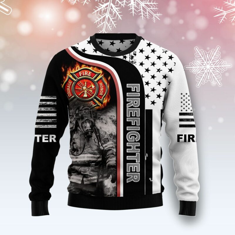 Firefighter Ugly Christmas Sweater | For Men & Women | Adult | US4997