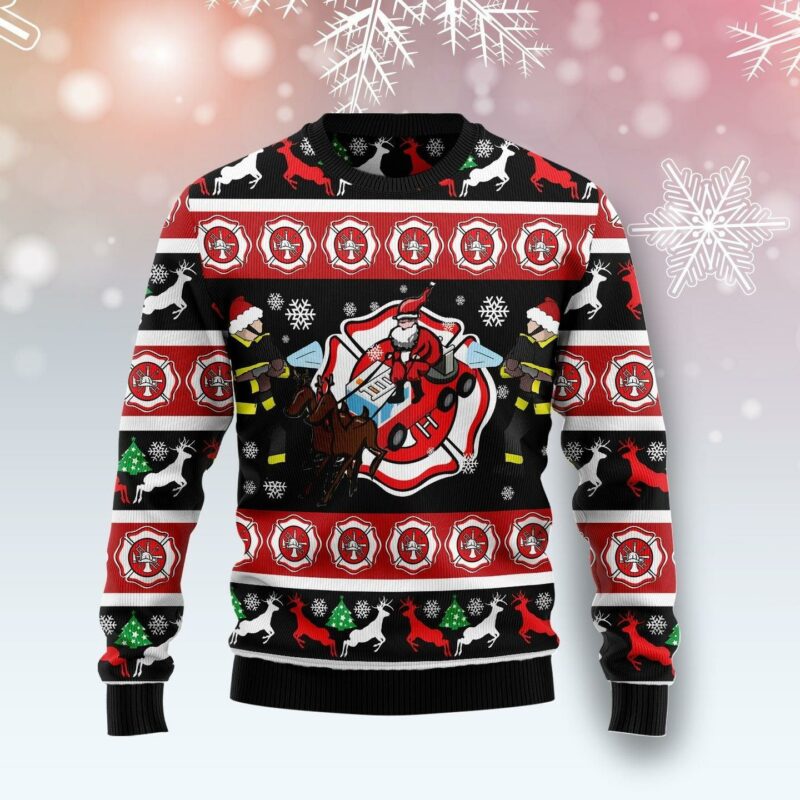 Fireman Firefighter Ugly Christmas Sweater | For Men & Women | Adult | US5056