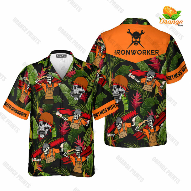 Ironworker - Gift for Ironworker, Skull Lovers - Tropical Skull Slogan - Gift for - Color Niche Season Aloha Hawaiian Shirts WT9239