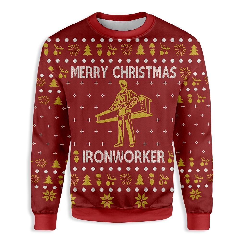 Ironworker Merry Christmas Ugly Christmas Sweater | For Men & Women | Adult | US5471