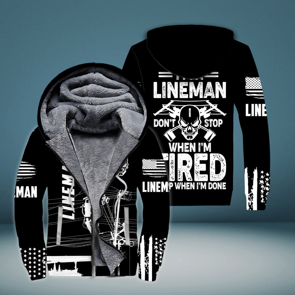 Lineman Fleece Zip Hoodie All Over Print | For Men & Women | FT3183