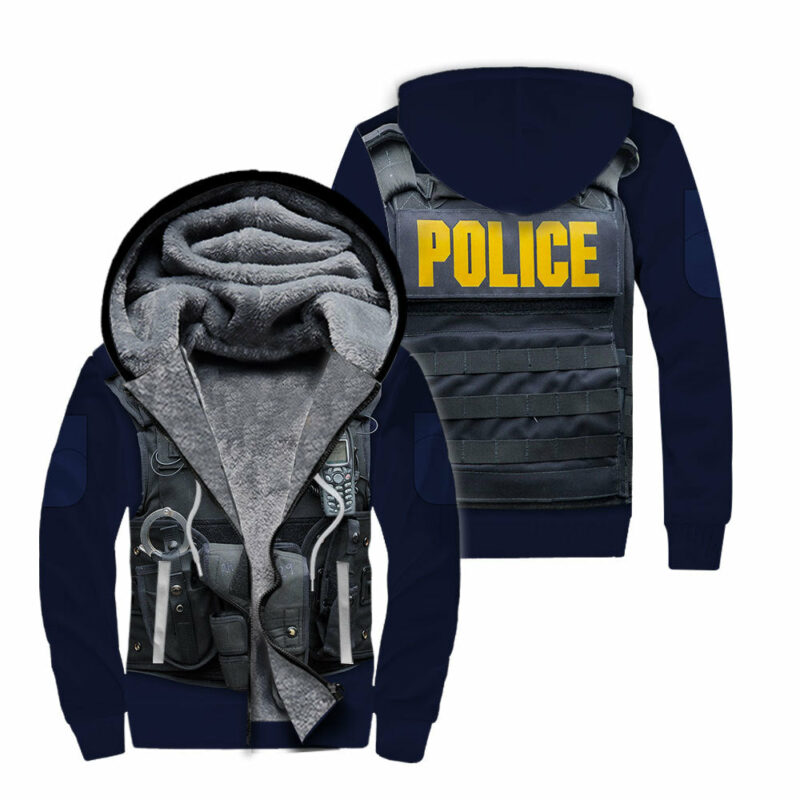 Police Costume Halloween Cosplay Fleece Zip Hoodie All Over Print | For Men & Women | FT4056
