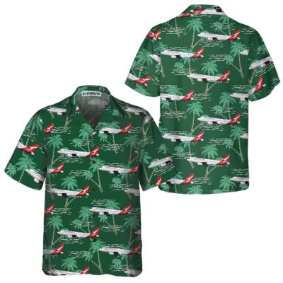 OrangePrints.com -Airbus Hawaiian, Tropical Aircraft & Airplane Aloha Shirt, Aviation Shirt For Men
