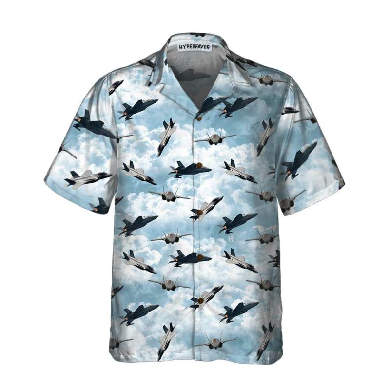 Orange prints front of Sky Aircraft Hawaiian Shirt, Airplane Aloha Shirt, Aviation Shirt For Men