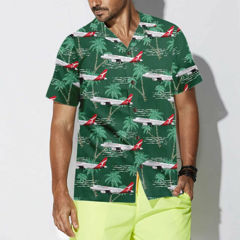 Orange prints model Airbus Hawaiian, Tropical Aircraft & Airplane Aloha Shirt, Aviation Shirt For Men