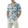 Orange prints model Sky Aircraft Hawaiian Shirt, Airplane Aloha Shirt, Aviation Shirt For Men