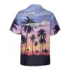 Orange prints back of Aircraft On Sunset Hawaiian Shirt, Aircraft Hawaiian Shirt For Men And Women, Tropical Aircraft Shirt