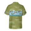 Orange prints back of Vintage Aircraft Camo Pattern Hawaiian Shirt, Military Aircraft Aviation Shirt For Men