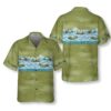 OrangePrints.com -Vintage Aircraft Camo Pattern Hawaiian Shirt, Military Aircraft Aviation Shirt For Men
