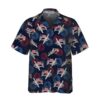 Orange prints front of A-26 Invader Aircraft Hawaiian Shirt, American Flag And Firework Military Airplane Shirt For Men
