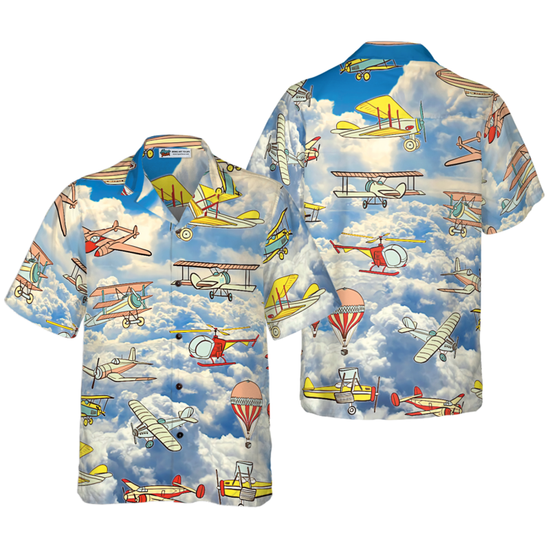 OrangePrints.com -Fly Away Plane Hawaiian Shirt