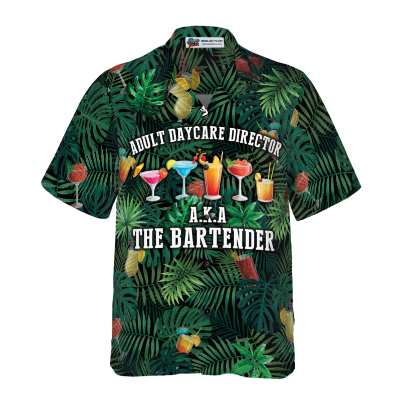 Orange prints front of The Bartender Shirt For Men Hawaiian Shirt