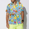 Orange prints model Tropical Drinks For Summer Bartender Hawaiian Shirt
