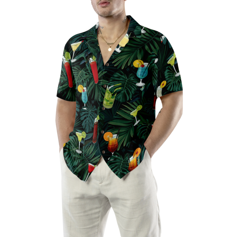 Orange prints model The Tropical Bartender Hawaiian Shirt