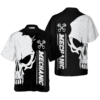 OrangePrints.com -Mechanic Proud Skull Black White Hawaiian Shirt