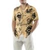 Orange prints model Skull On Retro Mechanism Background Hawaiian Shirt