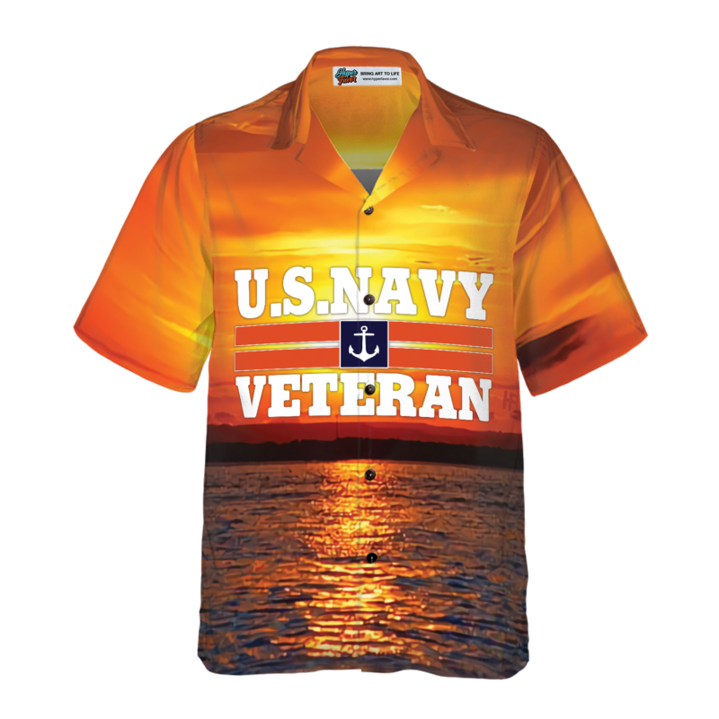 Orange prints model Less Than 1% Of American Veteran Hawaiian Shirt, Veteran Shirt For Men And Women, Gift For Veterans