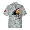 Orange prints model Veteran Proud US Airforce Camouflage Hawaiian Shirt