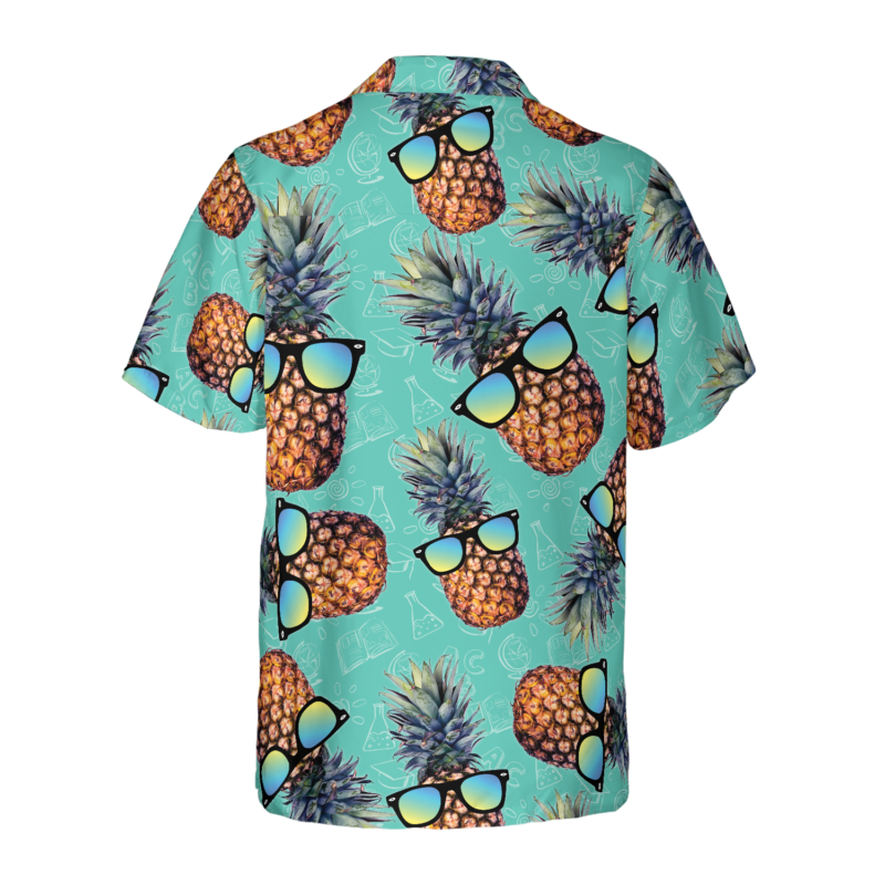 Orange prints back of Chill Pineapple Teacher Hawaiian Shirt, Teacher Shirt for Men And Women, Best Gift For Teachers