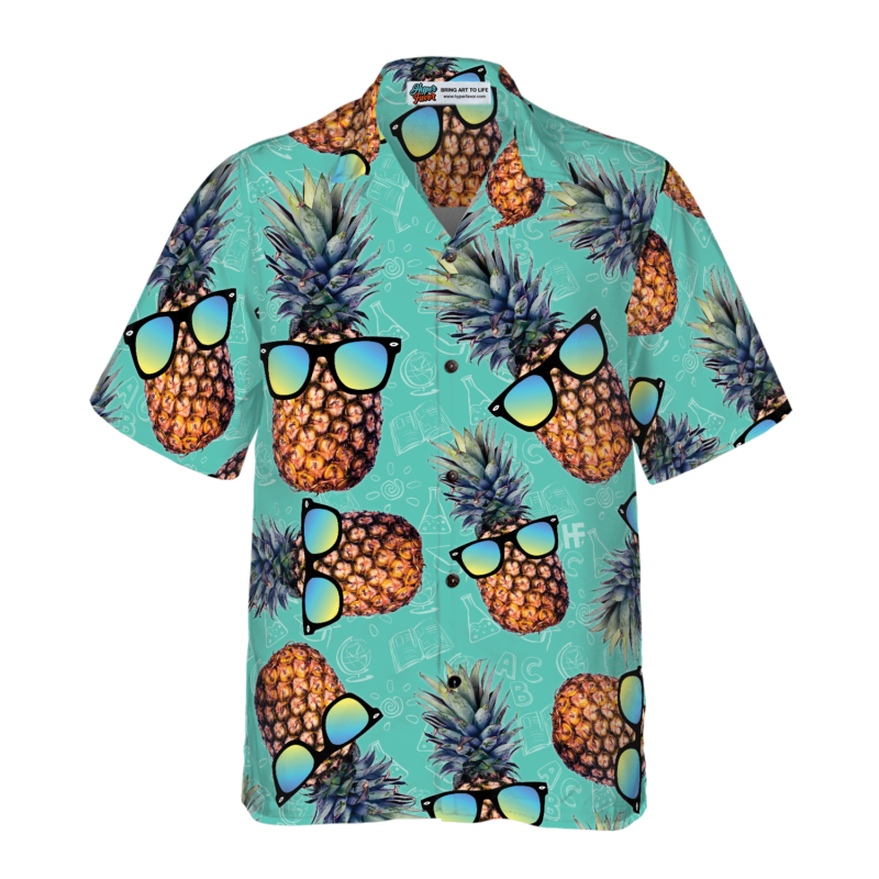 Orange prints front of Chill Pineapple Teacher Hawaiian Shirt, Teacher Shirt for Men And Women, Best Gift For Teachers