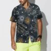 Orange prints model Moon And Sun Hawaiian Shirt, Space Themed Shirt, Planet Button Up Shirt For Adults