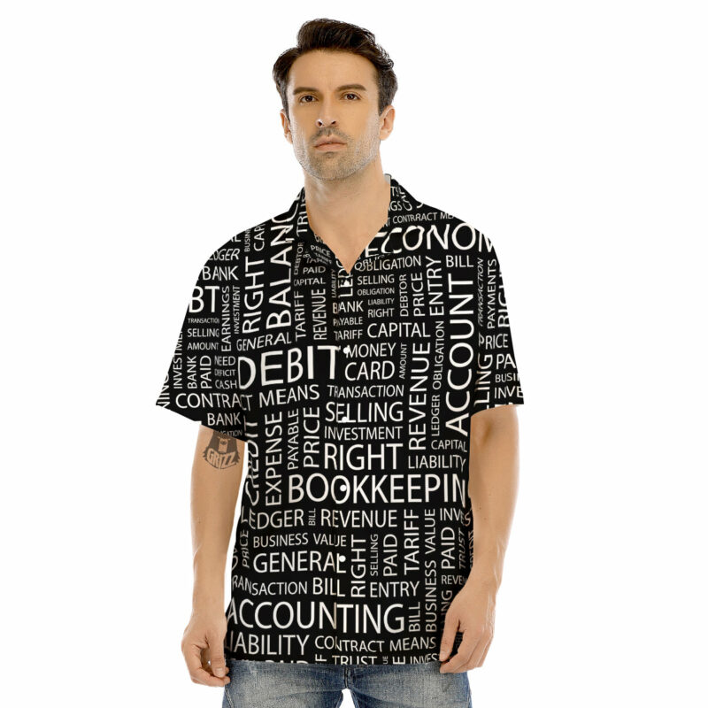 OrangePrints.com -Accounting Word Print Men's Hawaiian Shirt