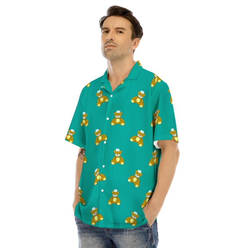 Orange prints Doctor Teddy Bear Print Pattern Men's Hawaiian Shirt