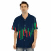 Orange prints Graph Chart Candlestick Stock Print Men's Hawaiian Shirt