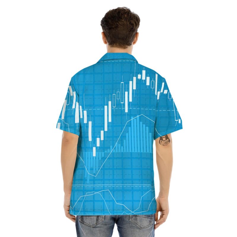Orange prints Candlestick Stock Market Print Men's Hawaiian Shirt