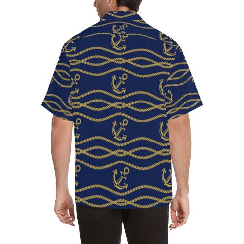 Nautical Anchor Rope Pattern Men Hawaiian Shirt