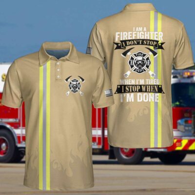OrangePrints.com -I Am A Firefighter Polo Shirt, Fire Department Polo Shirt, Best Firefighter Shirt For Men