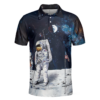 Orange prints front of Astronaut Moon Golf Short Sleeve Polo Shirt For Golf, American Flag Polo Shirt, Best Golf Shirt For Men
