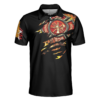 Orange prints front of American Firefighter Polo Shirt, Black Firefighter Shirt For Men, Cool Gift For Firefighters