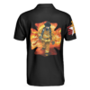 Orange prints model American Firefighter Polo Shirt, Black Firefighter Shirt For Men, Cool Gift For Firefighters