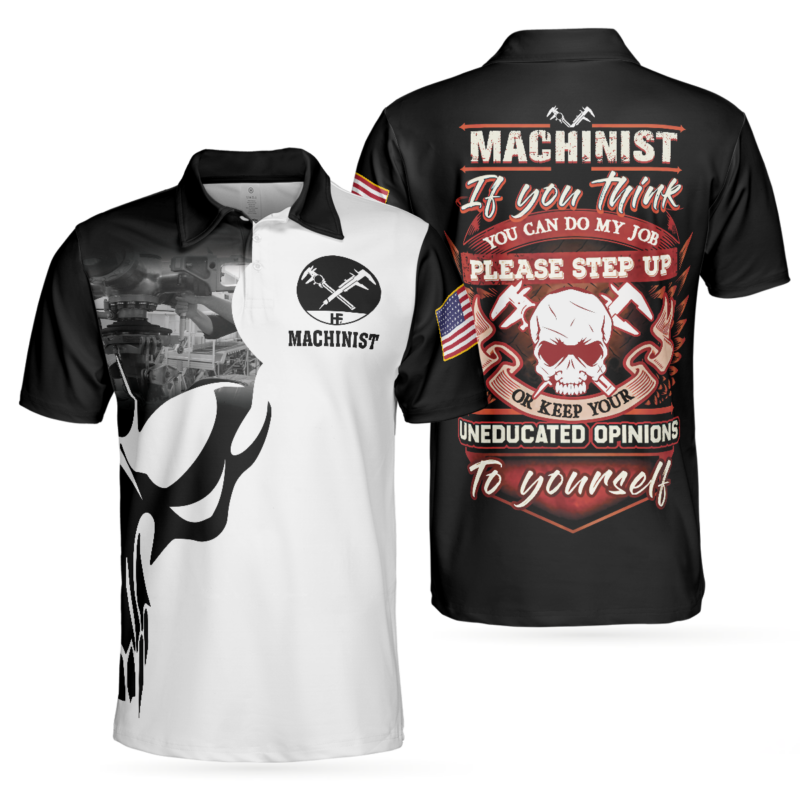 OrangePrints.com -Machinist Proud Skull Polo Shirt, If You Think You Can Do My Job Polo Shirt, Best Machinist Shirt For Men