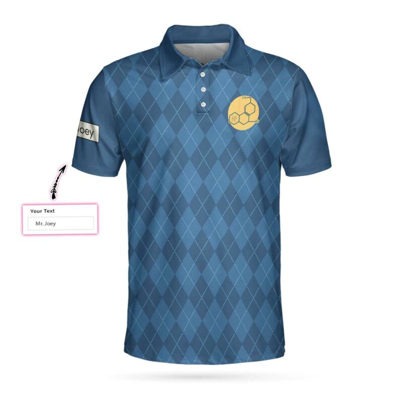 Orange prints front of Your Goal Is Universe Custom Polo Shirt, Personalized Chemistry Shirt For Men