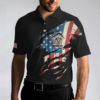 Orange prints model Roofer My Craft Allows Me To Build Anything Polo Shirt, Skull Ripped American Flag Roofer Shirt For Men