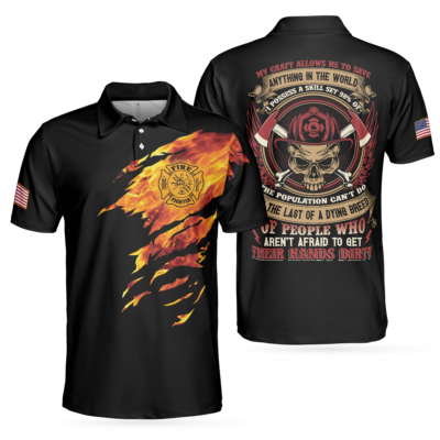 OrangePrints.com -Firefighter My Craft Allows Me To Save Anything Polo Shirt, Skull Firefighter Shirt For Men
