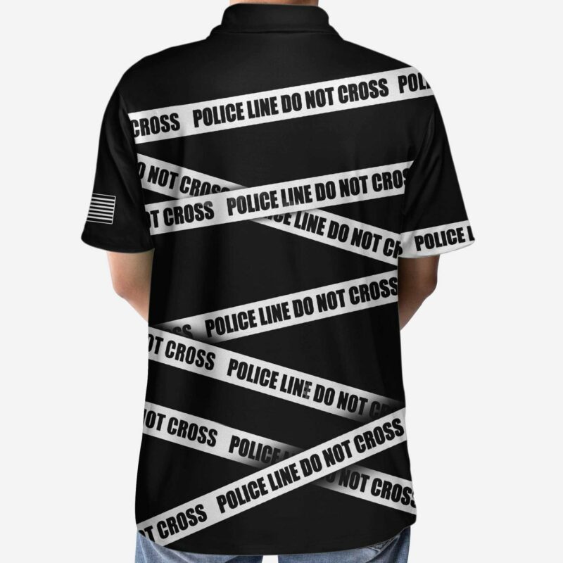 Orange prints model Police Line Do Not Cross Polo Shirt, Black And White Police Icon Polo Shirt, Police Shirt For Men