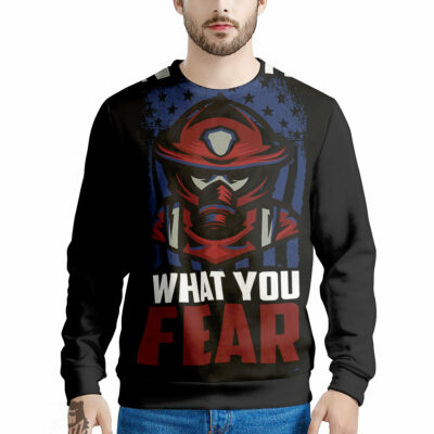 OrangePrints.com -I Fight What You Fear Firefighter Print Men's Sweatshirt