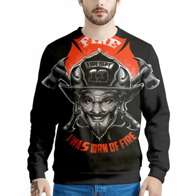 OrangePrints.com -Devil Firefighter Print Men's Sweatshirt