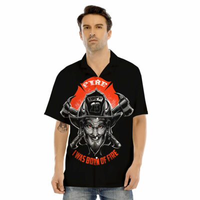 OrangePrints.com -Devil Firefighter Print Men's Hawaiian Shirt