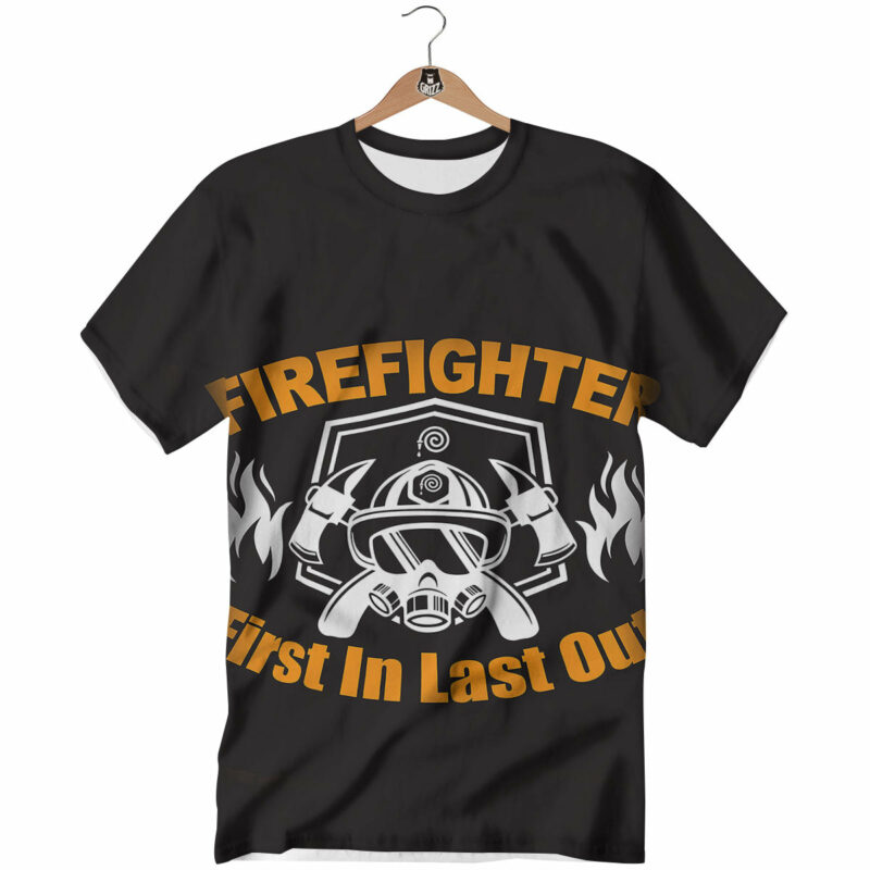 OrangePrints.com -First In Last Out Firefighter Print T-Shirt