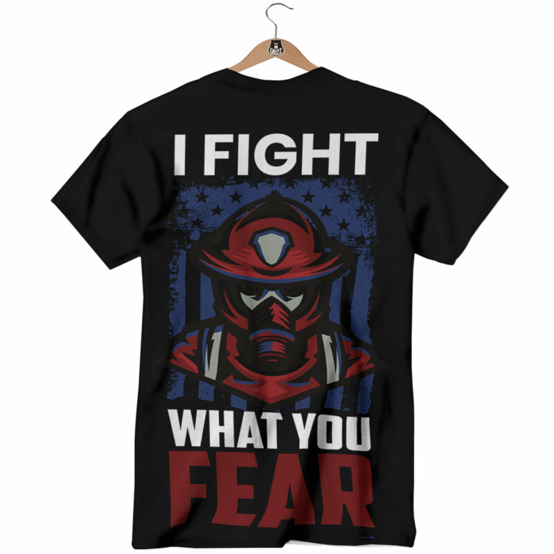 Orange prints I Fight What You Fear Firefighter Print T-Shirt