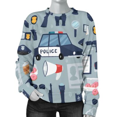 OrangePrints.com -Pattern Print Police Women's Sweatshirt