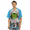 OrangePrints.com -Alien Cat Astronaut Print Men's Hawaiian Shirt